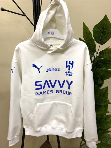 بلوفر شتوي بشعار الهلال لون الابيض