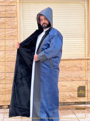 فروه كحلي تصميم جلد الثعبان رجالي (مع إمكانية تطريز الإسم)