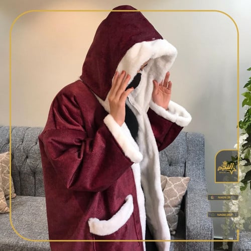 فروة شتوية بهودي لون عنابي