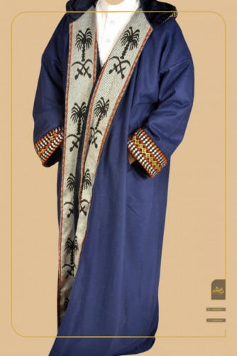 فروه نسائي لون كحلي مع هودي واجياب جانبيه