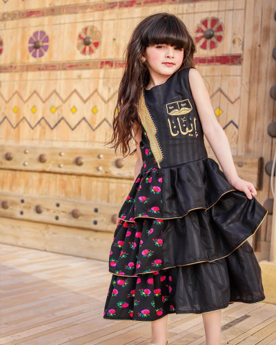 فستان بناتي شالكي أسود