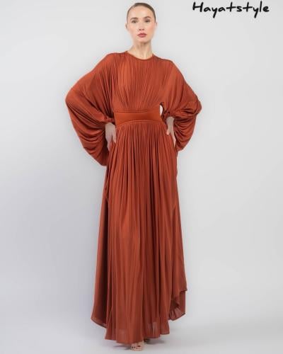 فستان  مطوي برباط خصر