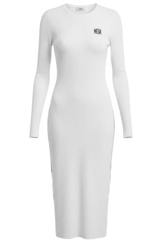 فستان قطني  مضلع بأكمام طويلة 01