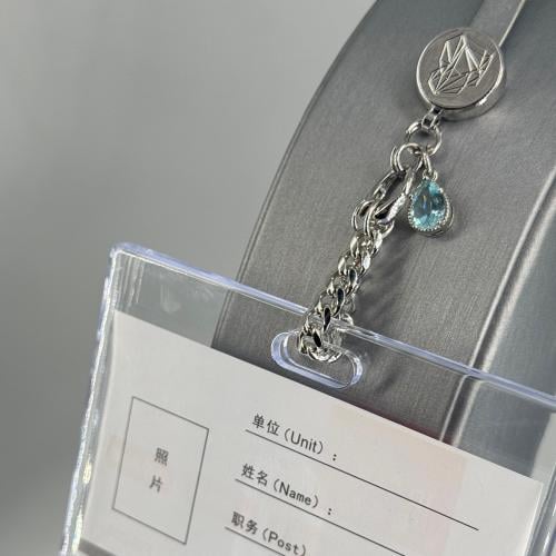Id holderbrooch-silver&blue
