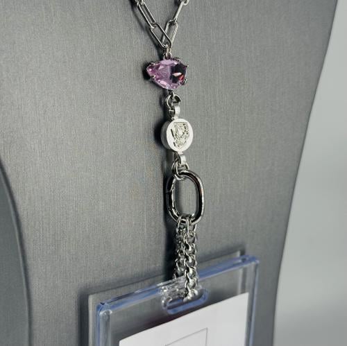 Id holder-silver&rose