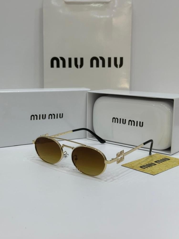 نظارات شمسية بيضاوية Miu Miu اطار معدني