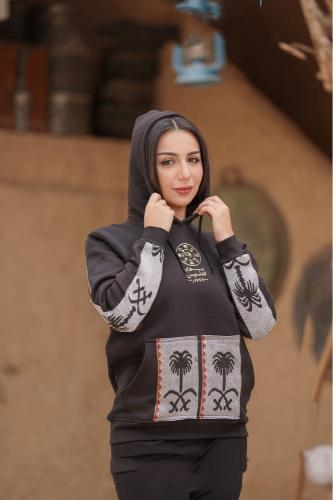 هودي سدو تراثي ليوم التأسيس لون أسود