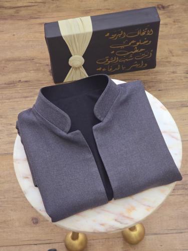 سديري رجالي جوخ دبل فيس رمادي