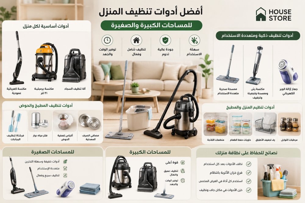 اكتشف أهم أدوات نظافة المنزل التي لا يعرف الكثير فوائدها