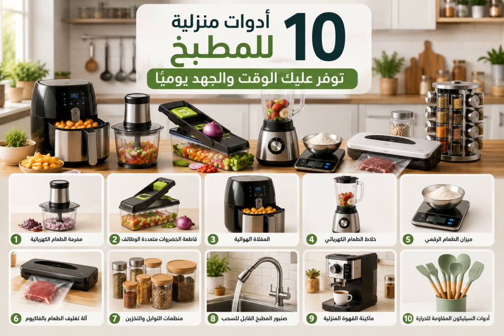 10 أدوات منزلية للمطبخ توفر عليك الوقت والجهد يوميًا