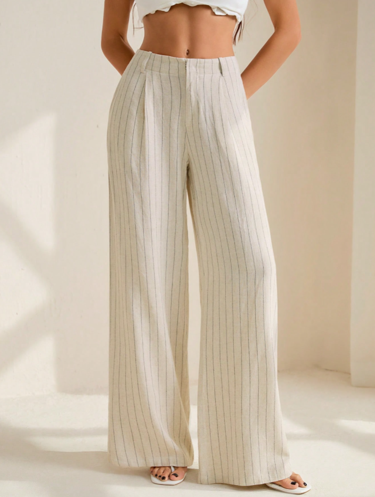 SHEIN Tall بنطلون نسائي مريح ذو تهوية عالية من الكتان