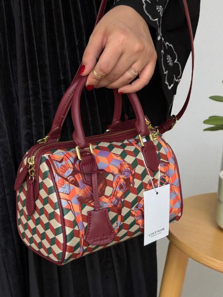 شنطة لوب نوار سبيدي - عنابي وبرتقالي