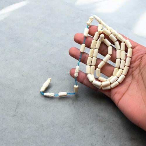 سبحه عاج نأب الفيل طبيعي الشاهد منقوش حجم ناعم