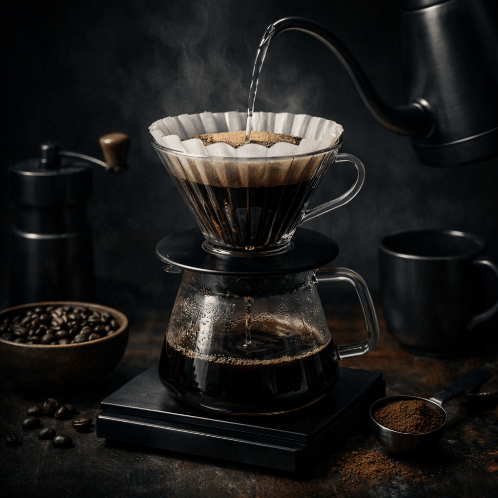 دليل V60 للمبتدئين: كيف تحضّر كوب قهوة متوازن في البيت؟