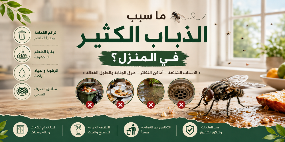 ما سبب الذباب الكثير في المنزل؟