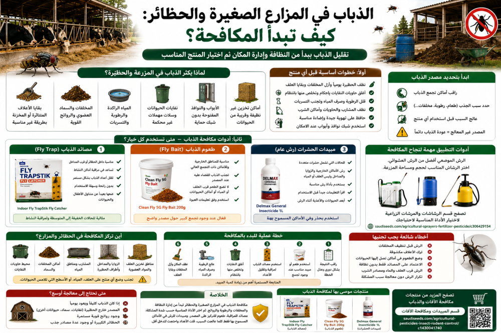 الذباب في المزارع الصغيرة والحظائر: كيف تبدأ المكافحة؟
