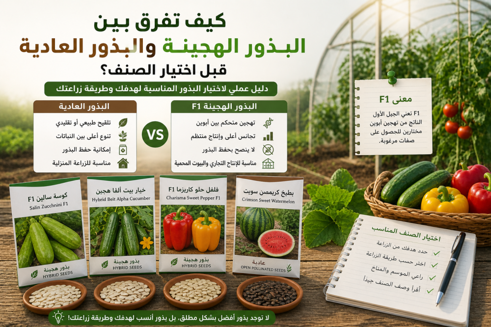 كيف تفرق بين البذور الهجينة والبذور العادية قبل اختيار الصنف؟