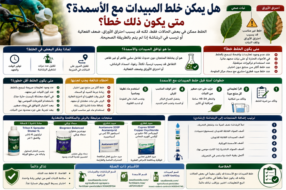 هل يمكن خلط المبيدات مع الأسمدة؟ متى يكون ذلك خطأ؟