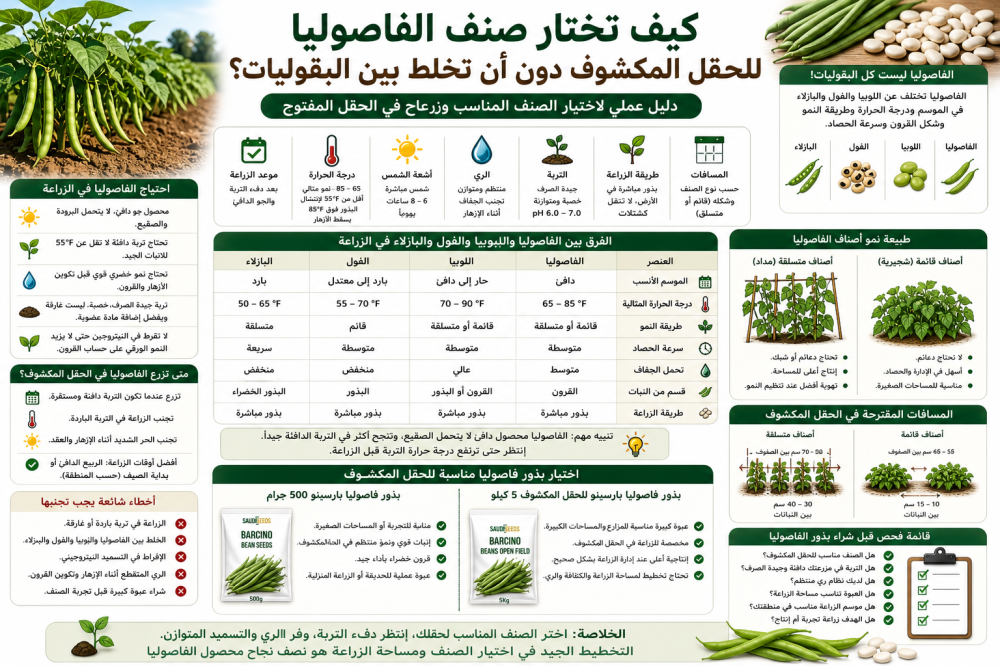 كيف تختار صنف الفاصوليا للحقل المكشوف؟