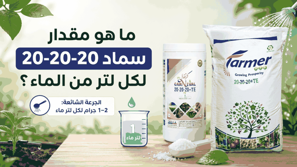 ما هو مقدار سماد 20-20-20 لكل لتر من الماء