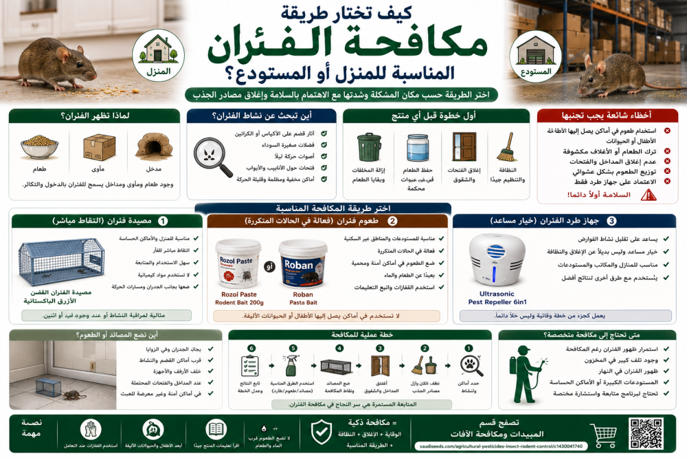 كيف تختار طريقة مكافحة الفئران المناسبة للمنزل أو المستودع؟