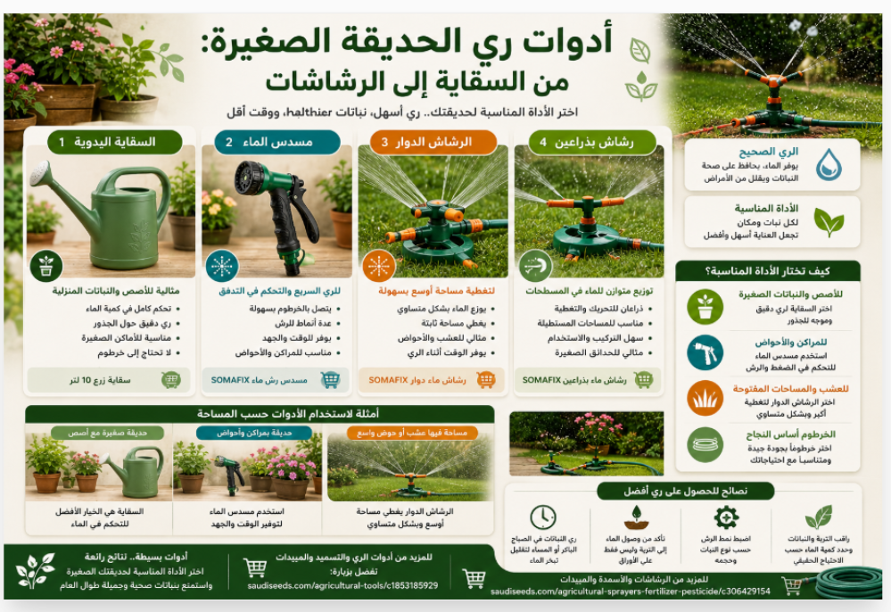 أدوات ري الحديقة الصغيرة: كيف تختار المناسب؟