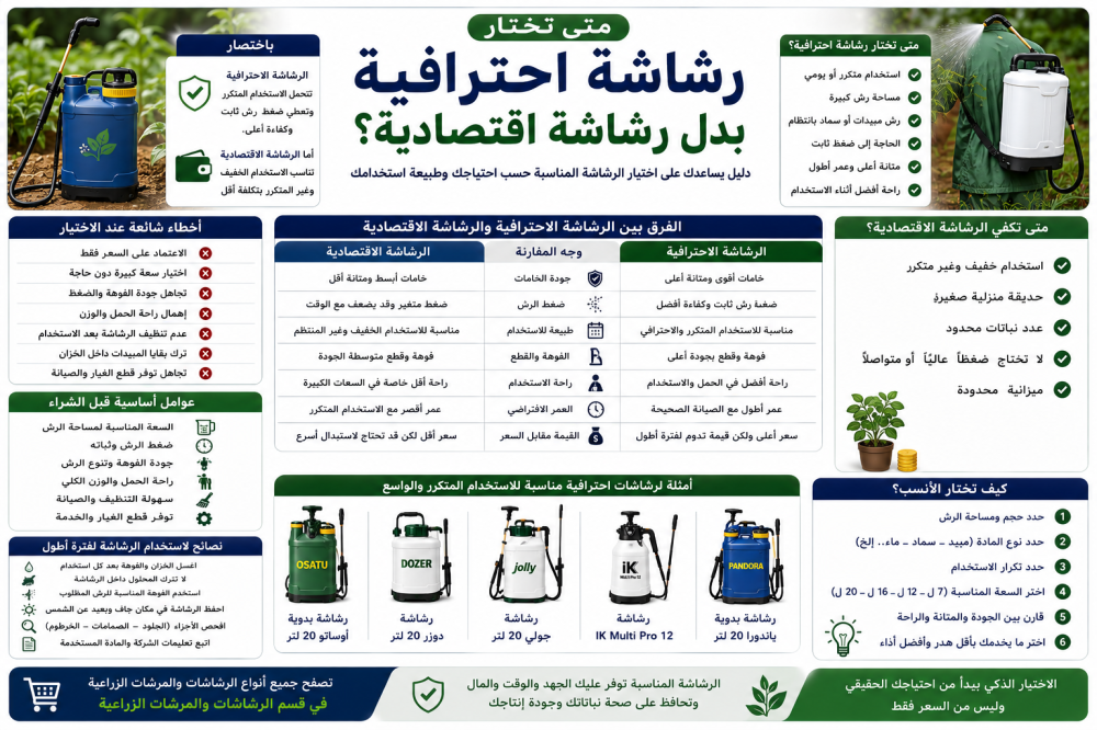 رشاشة احترافية أم اقتصادية؟ متى تختار؟