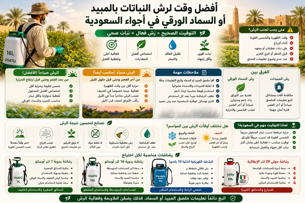 أفضل وقت لرش النباتات في أجواء السعودية