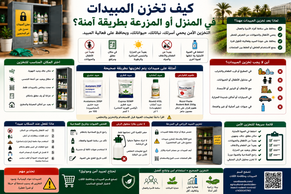 كيف تخزن المبيدات في المنزل أو المزرعة بطريقة آمنة؟