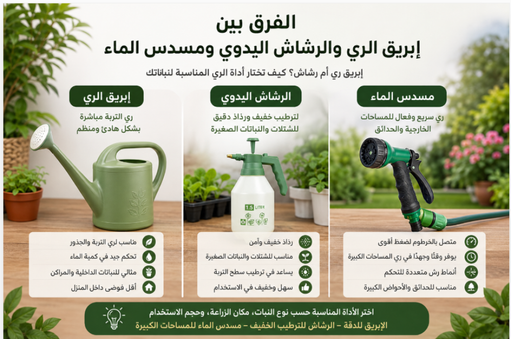 إبريق ري أم رشاش؟ الفرق وطريقة الاختيار