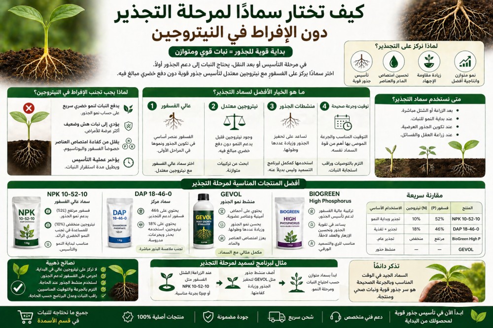 كيف تختار سماد التجذير للنبات دون الإفراط في النيتروجين