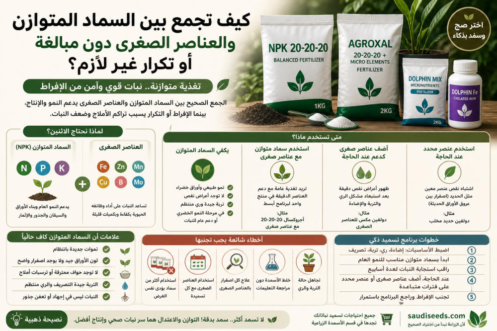 الجمع بين السماد المتوازن والعناصر الصغرى دون تكرار