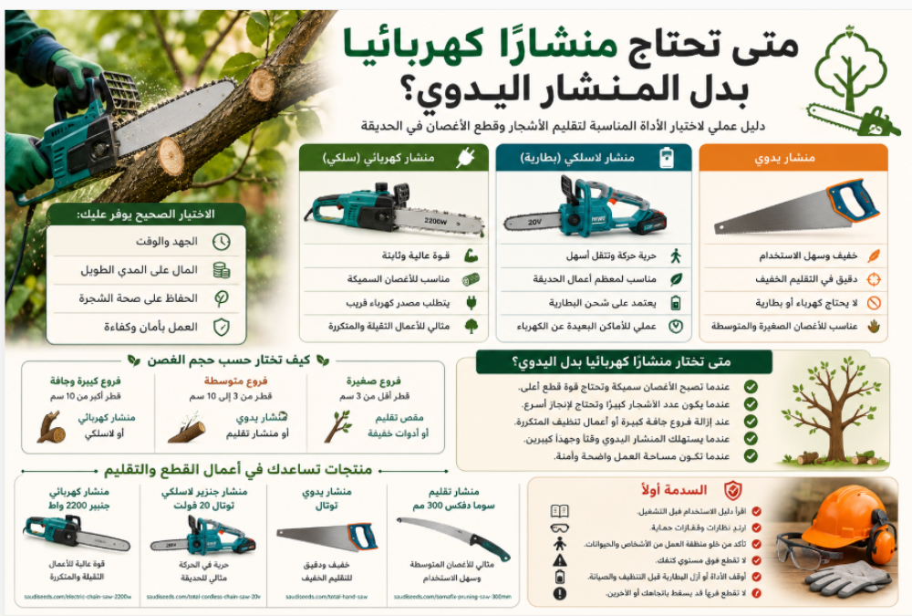 متى تحتاج منشارًا كهربائيًا بدل المنشار اليدوي؟