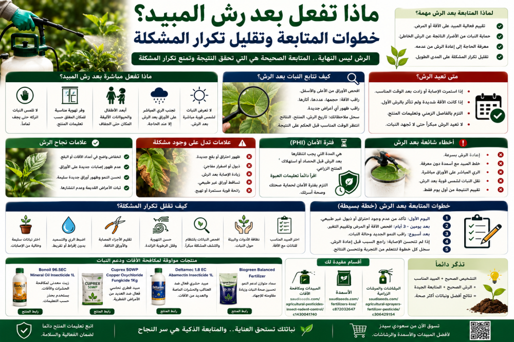 ماذا تفعل بعد رش المبيد؟ خطوات المتابعة وتقليل تكرار المشكلة
