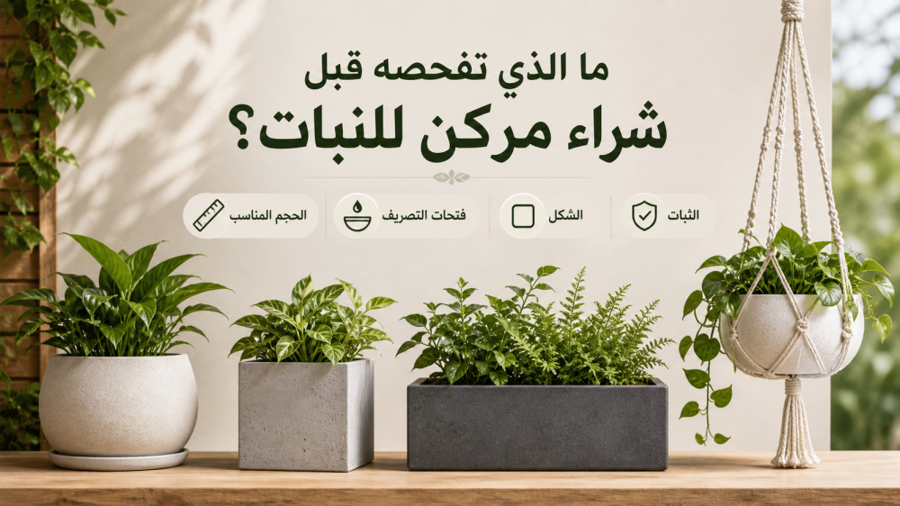 شراء مركن للنبات: ما الذي تفحصه قبل الاختيار؟