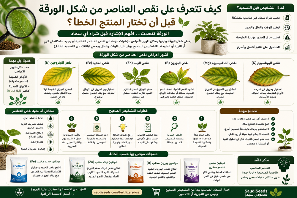 كيف تتعرف على نقص العناصر من شكل الورقة قبل أن تختار المنتج الخطأ؟