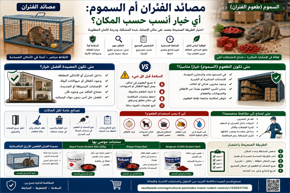 مصائد الفئران أم السموم: أي خيار أنسب حسب المكان؟