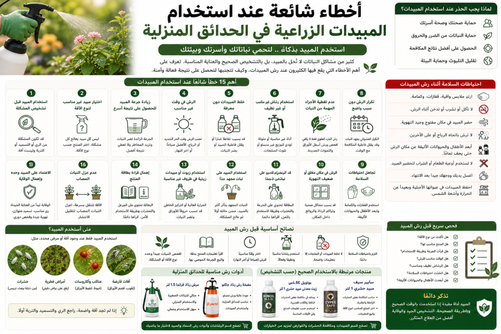 أخطاء استخدام المبيدات الزراعية