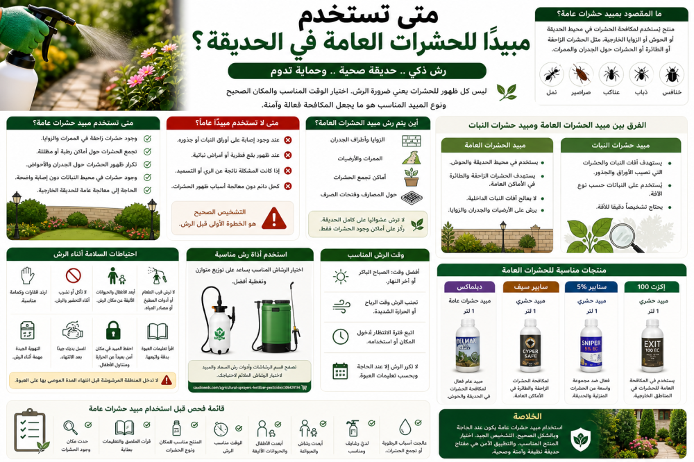 متى تستخدم مبيد حشرات عامة؟