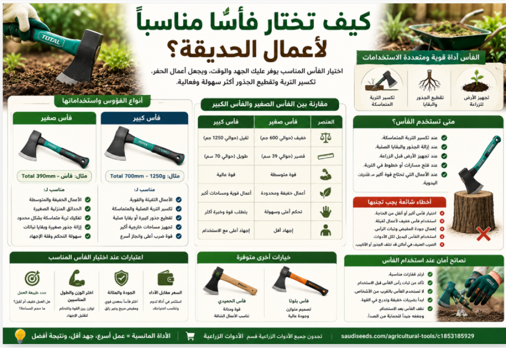كيف تختار فأسًا مناسبًا لأعمال الحديقة؟