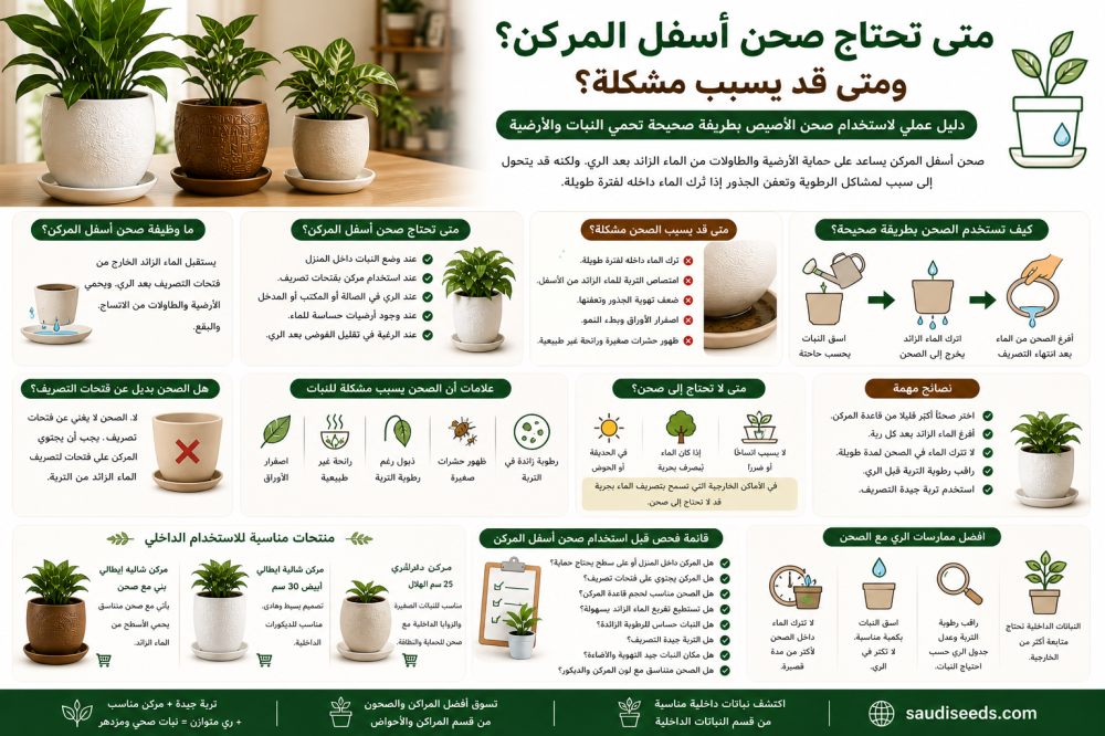متى تحتاج صحن أسفل المركن؟ ومتى قد يسبب مشكلة؟