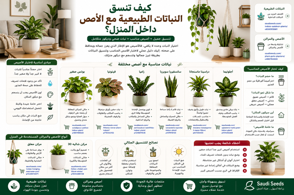 كيف تنسق النباتات الطبيعية مع الأصص داخل المنزل؟