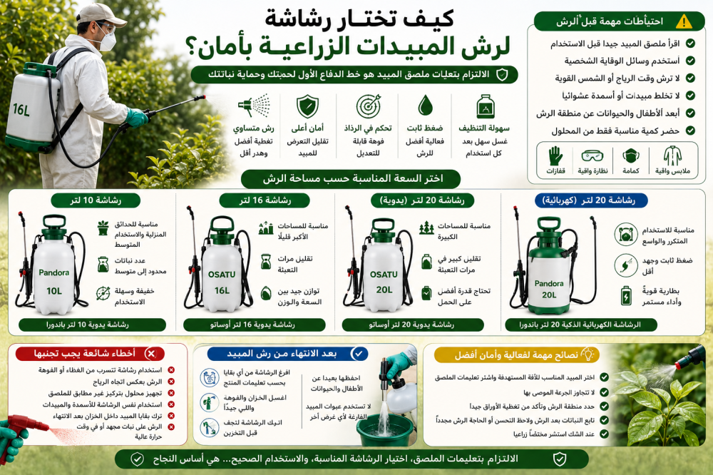 كيف تختار رشاشة لرش المبيدات الزراعية بأمان؟