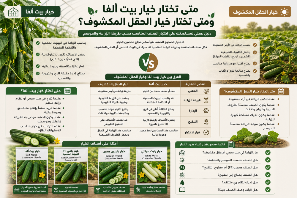 متى تختار خيار بيت ألفا ومتى تختار خيار الحقل المكشوف؟