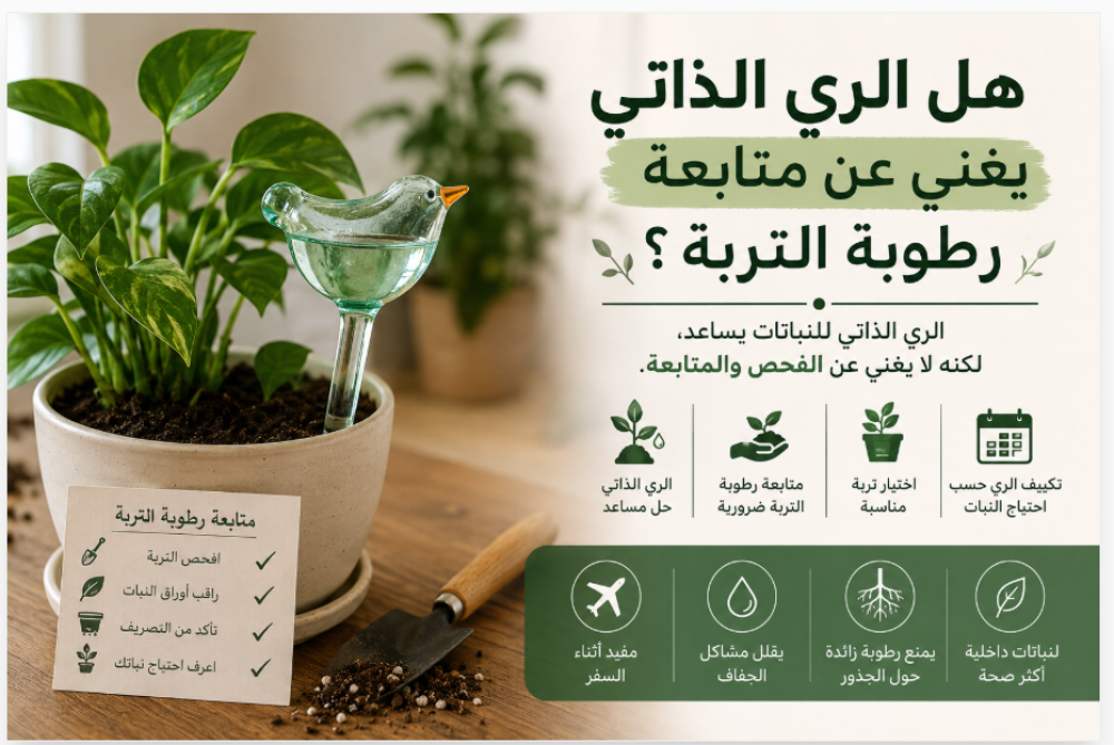 هل الري الذاتي يغني عن متابعة رطوبة التربة؟