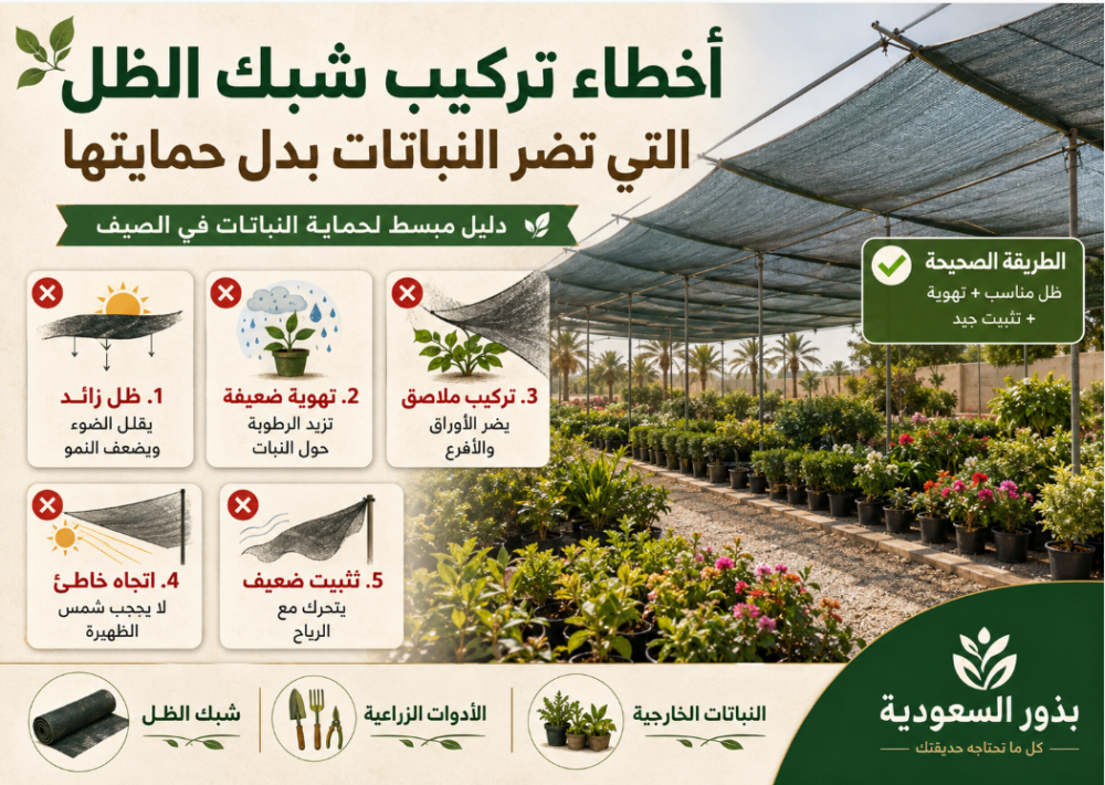 أخطاء تركيب شبك الظل التي تضر النباتات