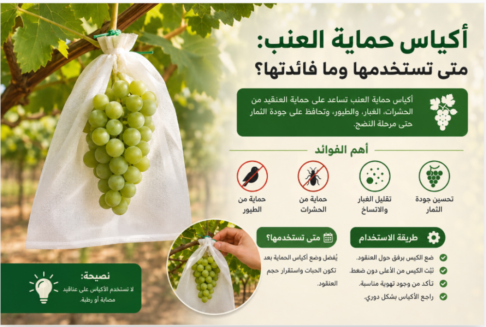 أكياس حماية العنب: متى تستخدمها وما فائدتها؟