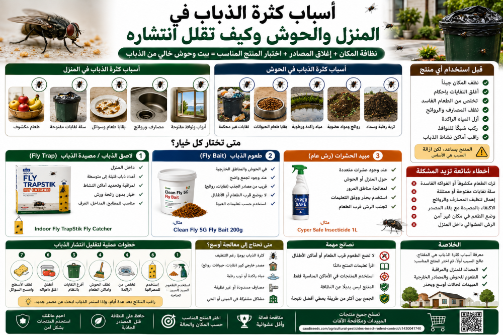 أسباب كثرة الذباب في المنزل والحوش وكيف تقلل انتشاره