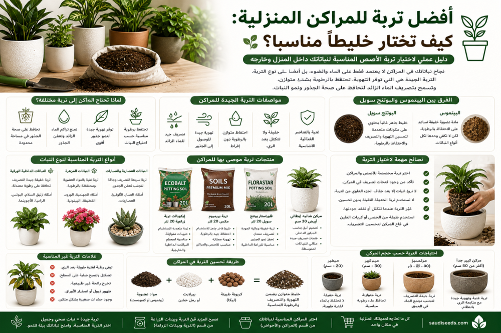 أفضل تربة للمراكن المنزلية: كيف تختار خليطًا مناسبًا؟