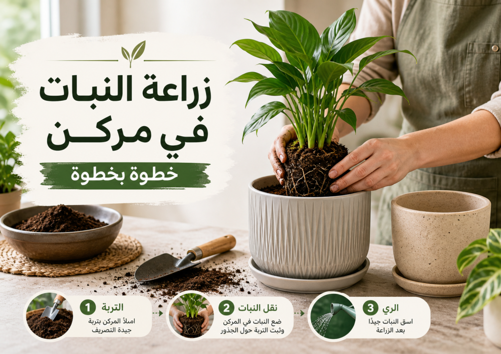 زراعة النبات في مركن خطوة بخطوة للمبتدئين